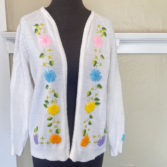 Vintage Glenty Floral Embroidered Cardigan - Picture 1 of 7